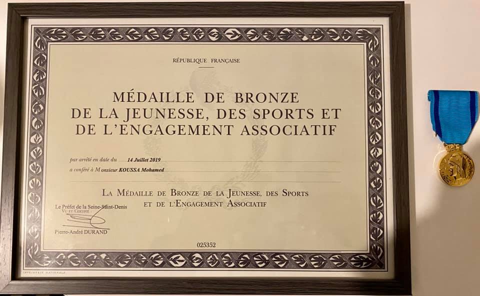 La médaille de la jeunesse, des sports et de l'engagement