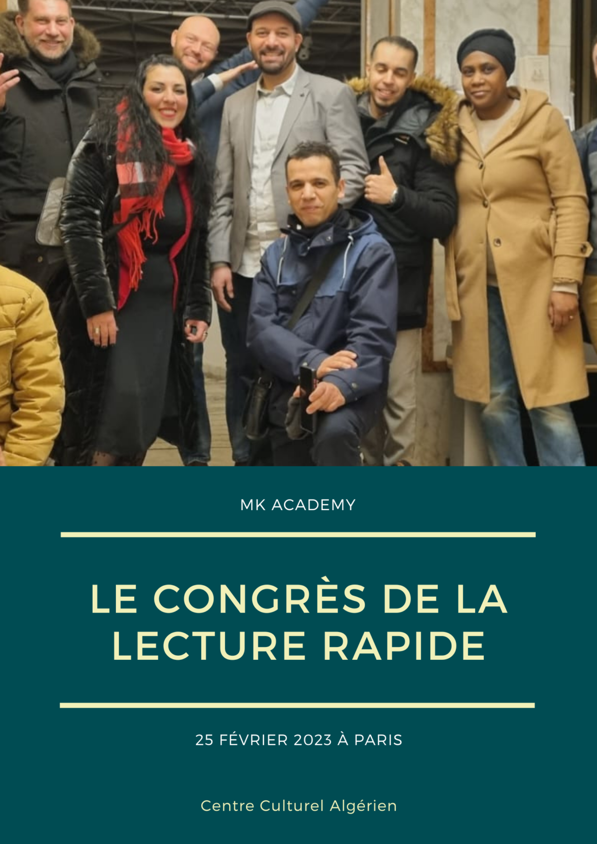 Affiche du congrès de la lecture rapide 2023 À Paris.